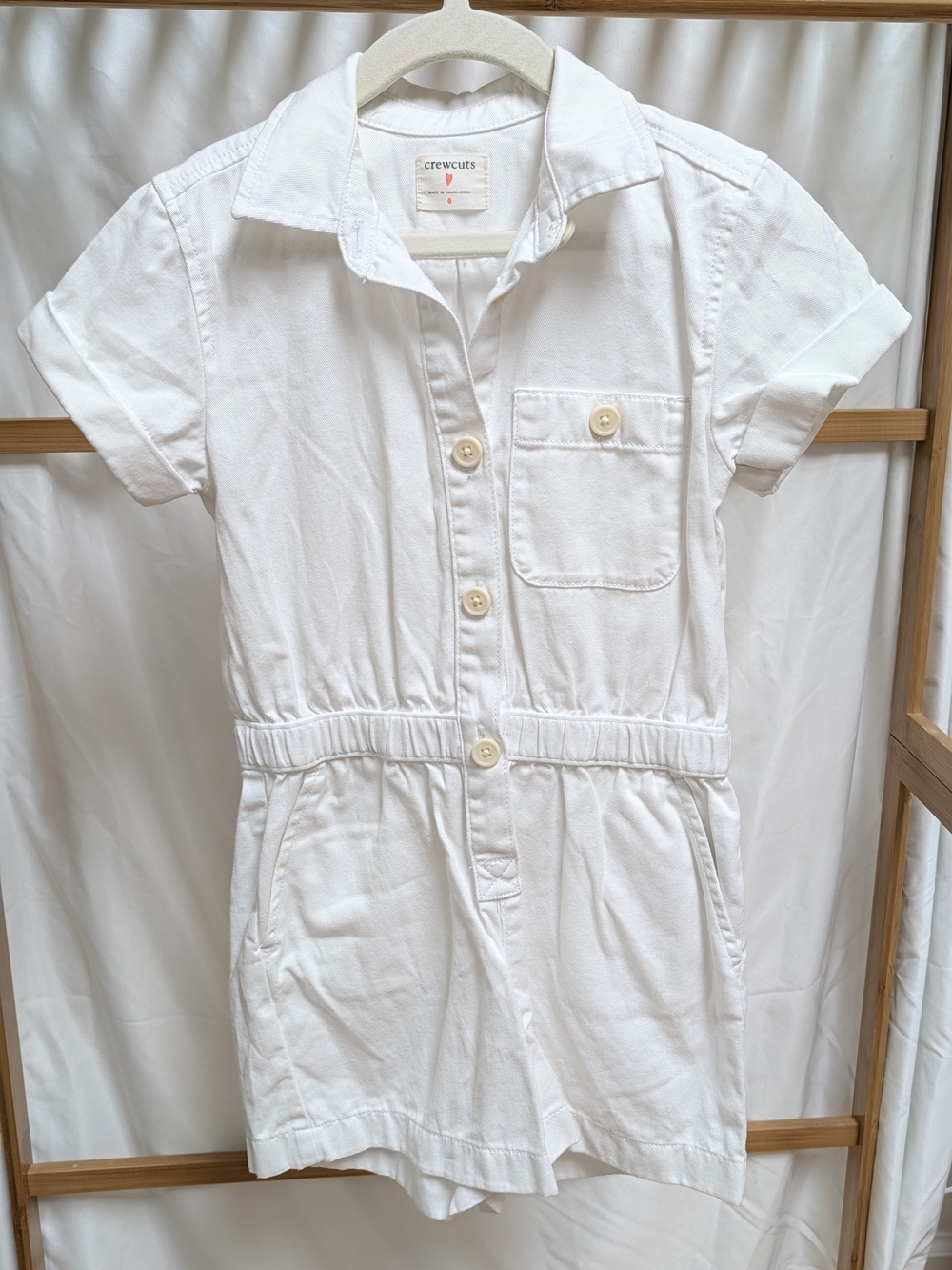 Crewcuts Girls' Utility Cotton Romper